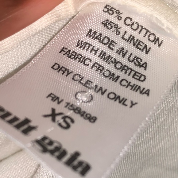 Cult Gaia Aurel white cotton linen tie front top size XS - Picture 9 of 9